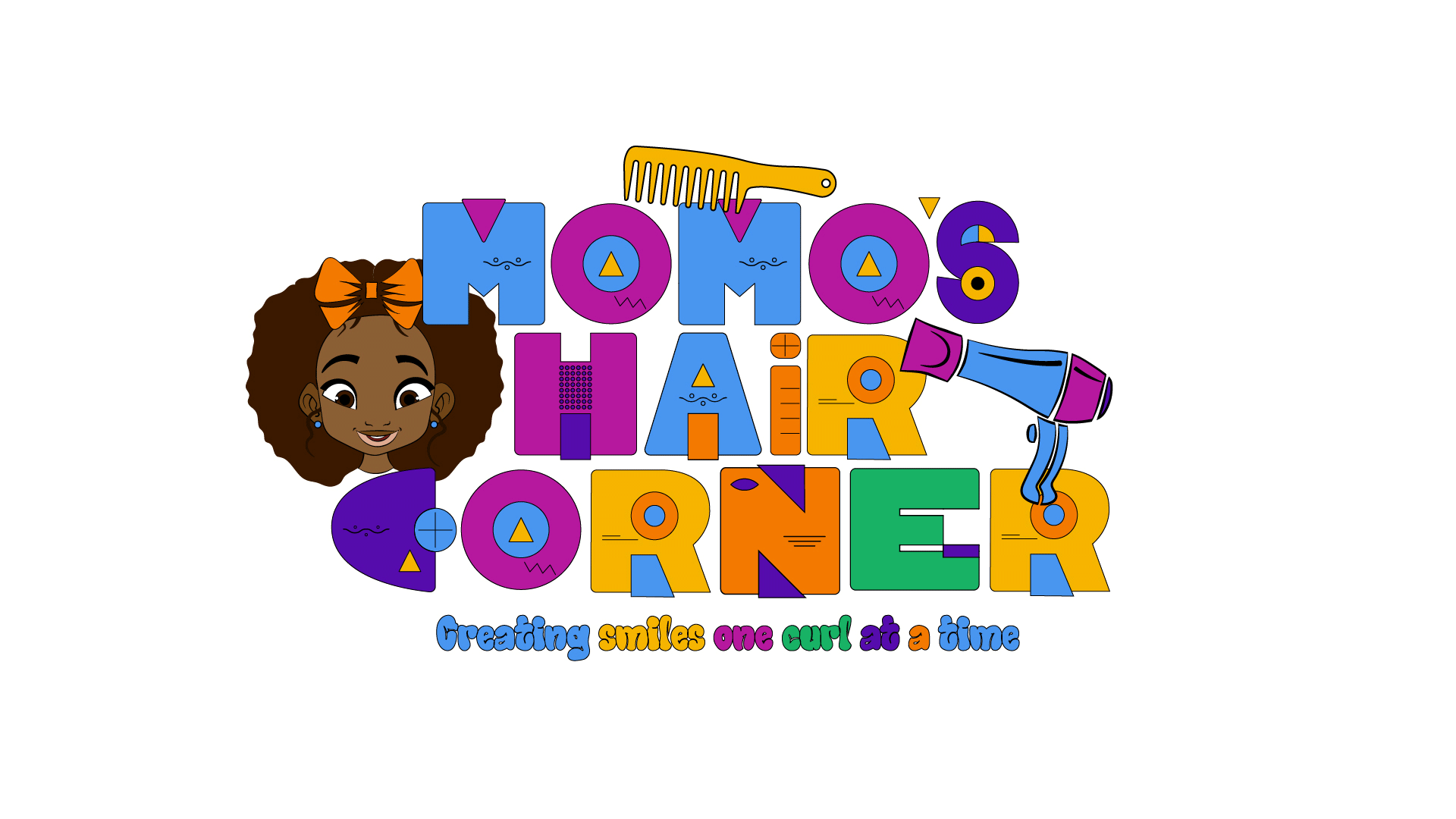 Momo's Hair Corner animated logo showcase